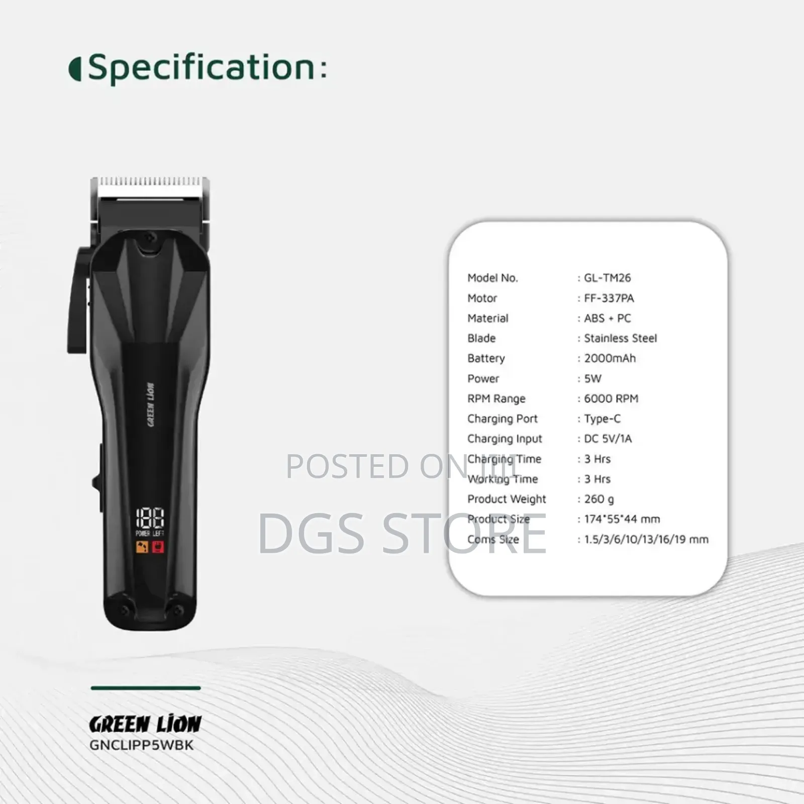 Green Lion Clip Pro Hair Clipper