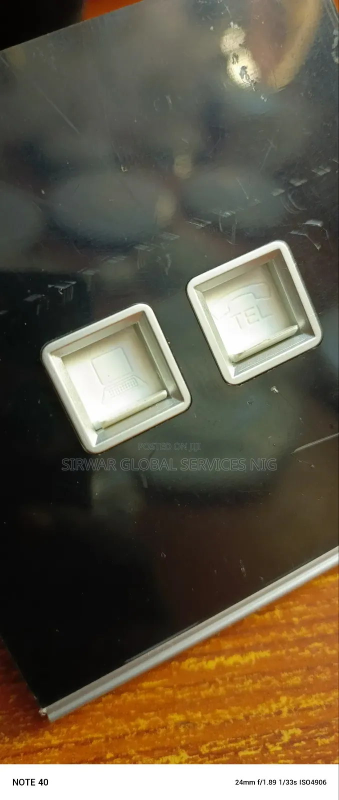 Computer Internet Socket + Telephone Socket