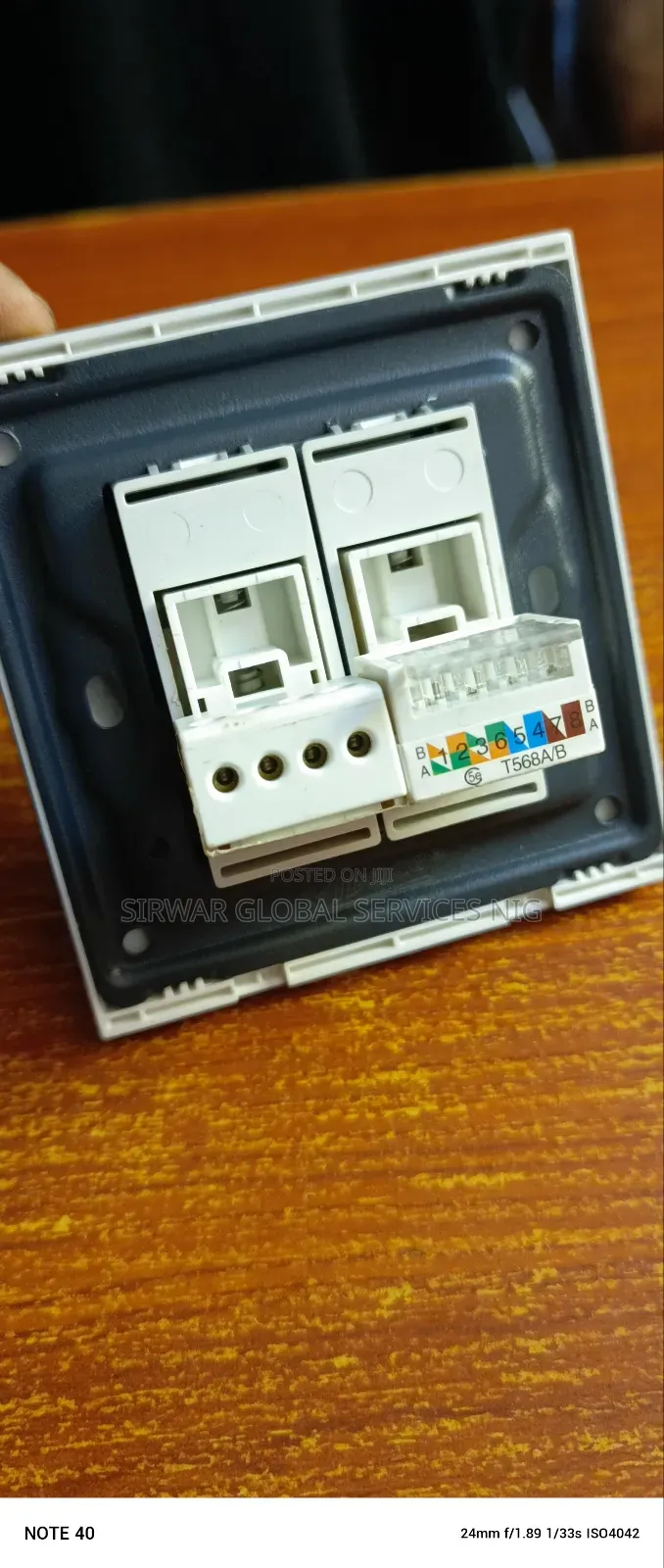 Computer Internet Socket + Telephone Socket