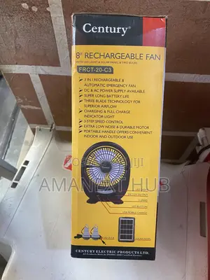 8inches Rechargeable Fan With Solar Panel and Bulbs