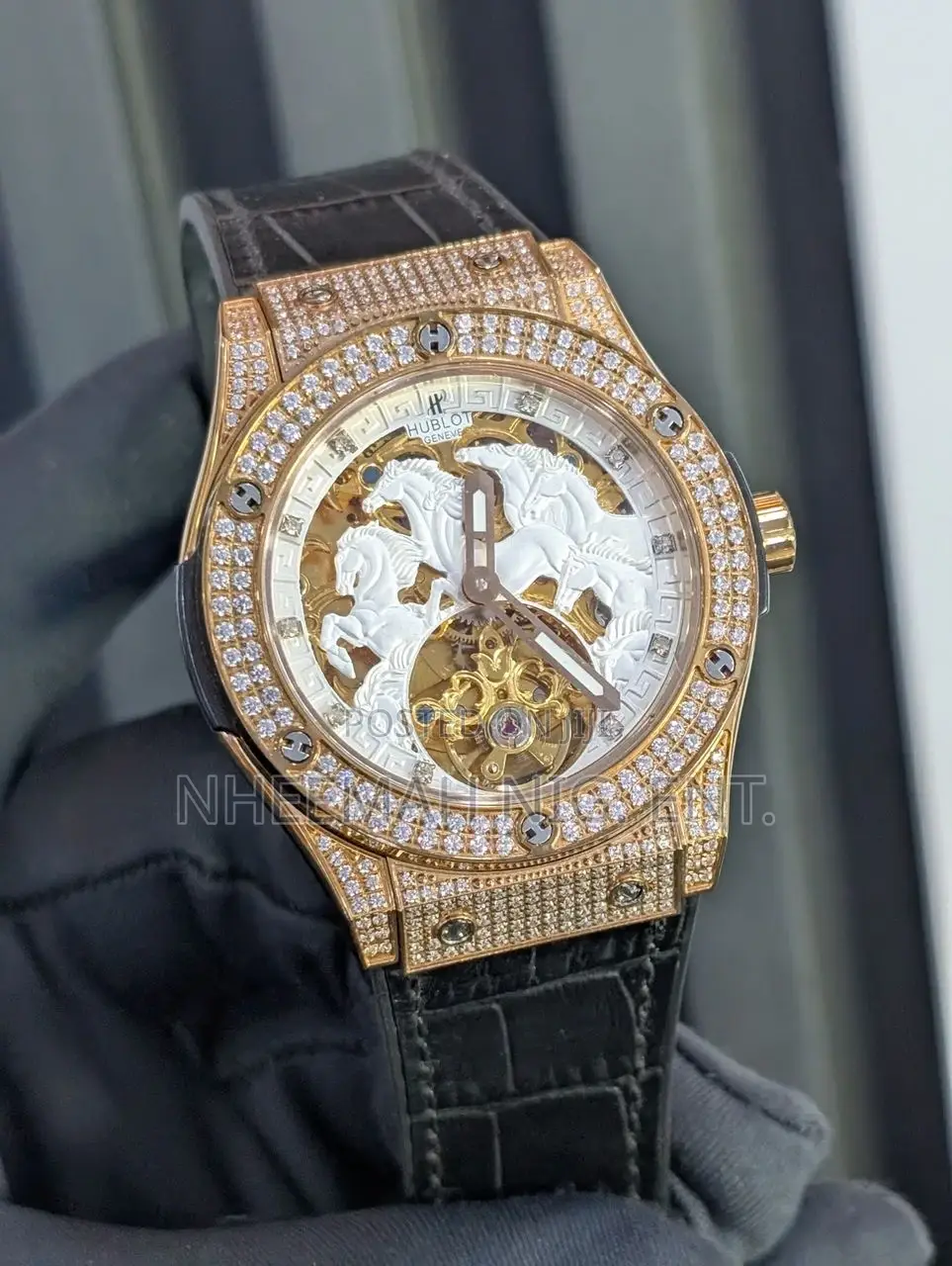 Hublot Stone Head Leather Strap