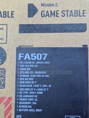 New Laptop Asus TUF Gaming A15 16GB AMD Ryzen 9 SSD 512GB