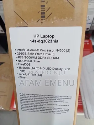 New Laptop HP 14S 4GB Intel Celeron SSD 256GB
