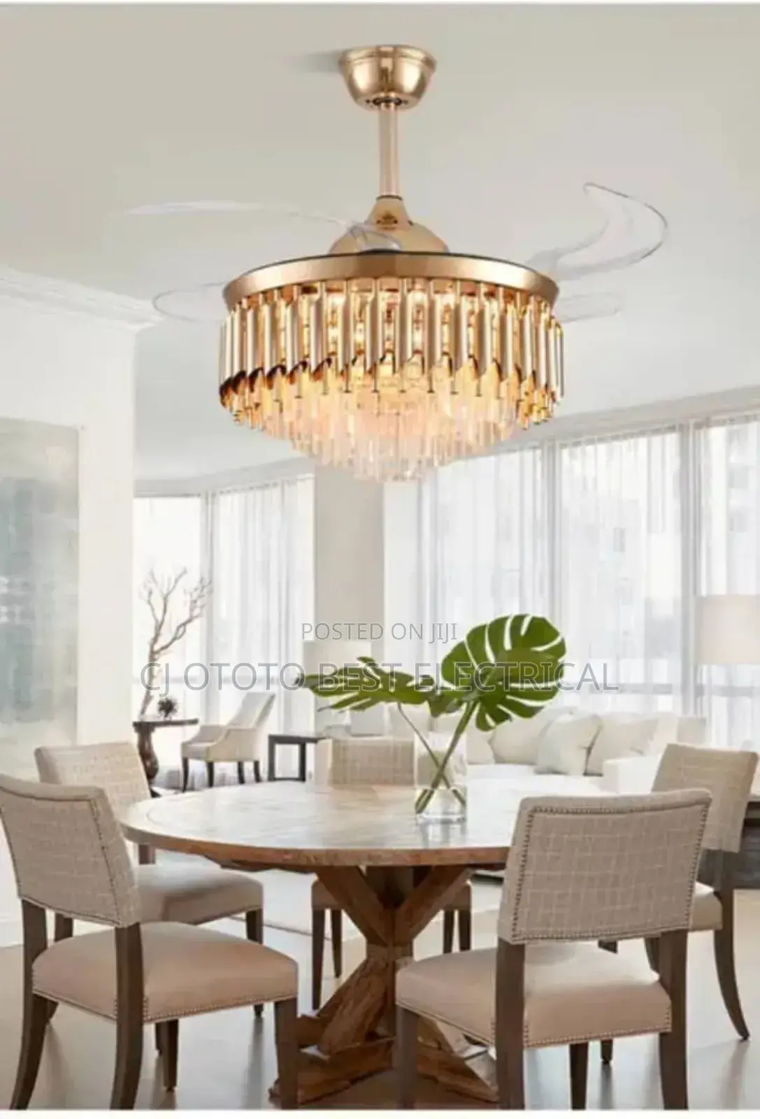 Crystal Fan Chandelier Led Drop Light