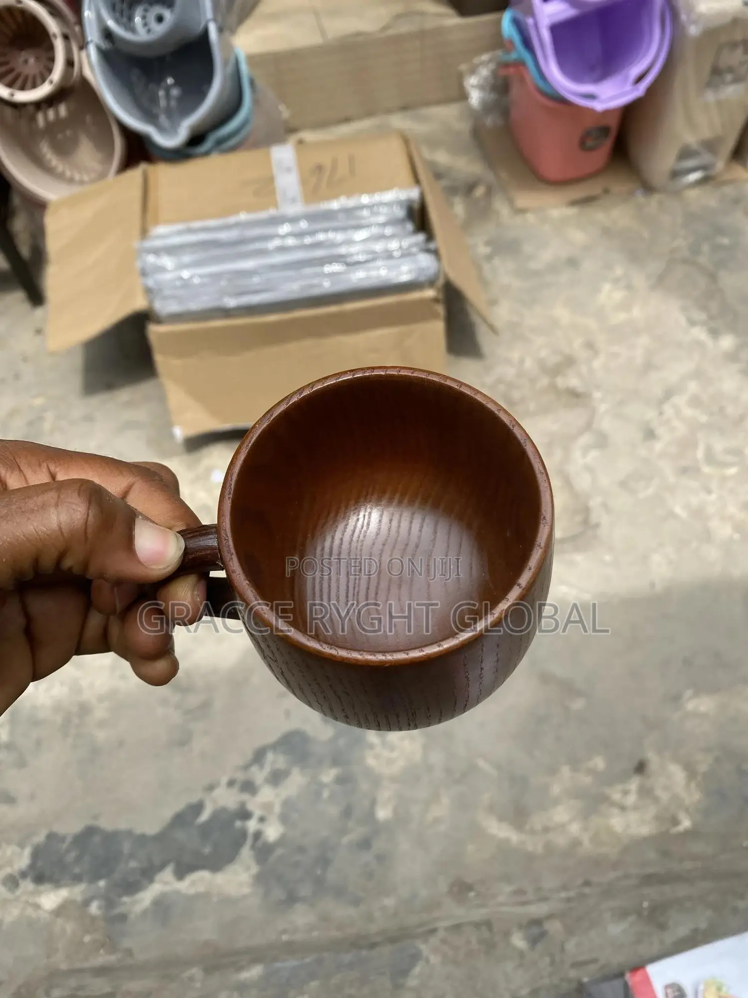 Wooden Cup With Handle