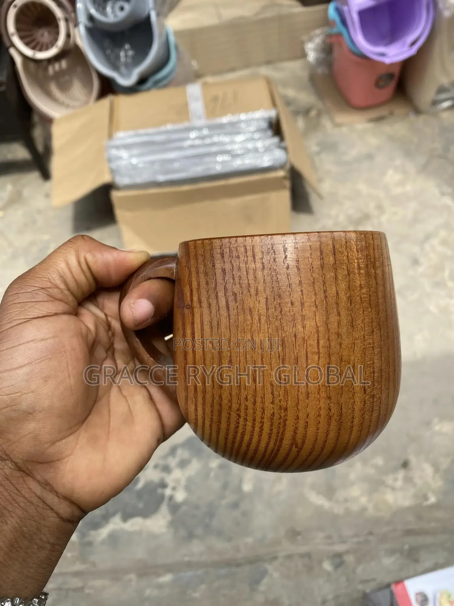 Wooden Cup With Handle