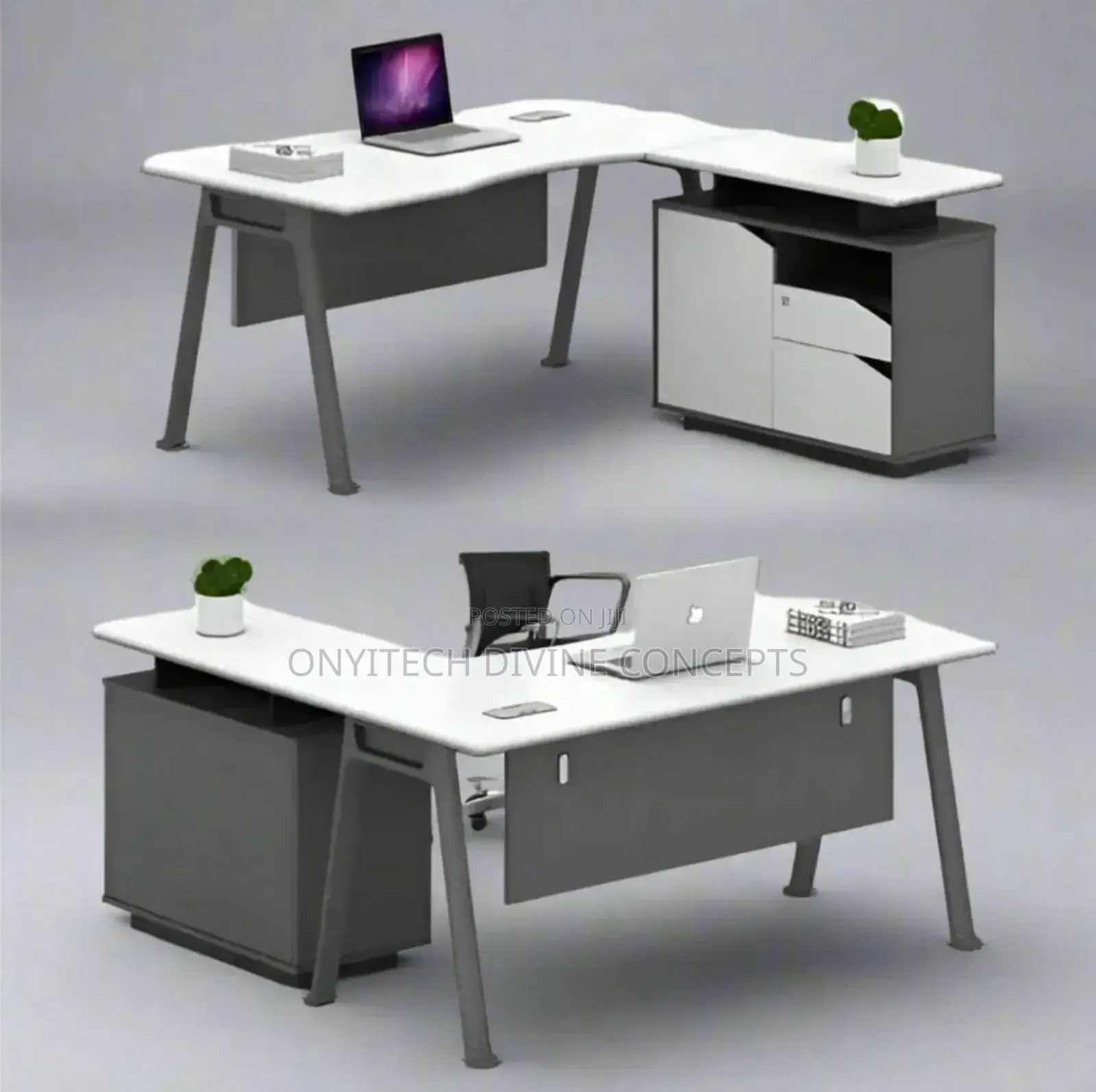 Rugged Executive Office Table With Combined Colour White/Ash