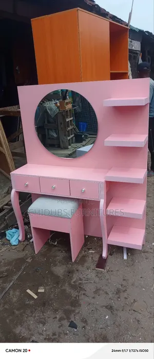 Dresser Table With Stool and Mirror and Light