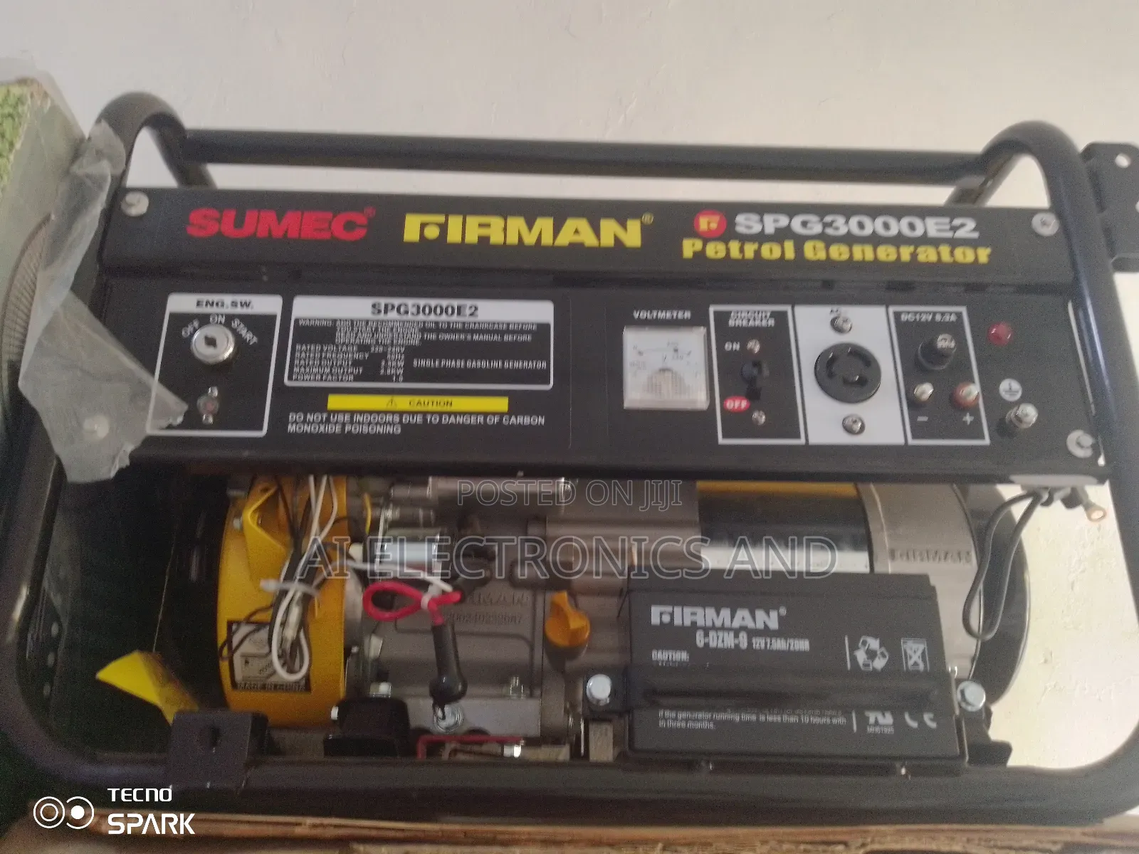 Sumec Firman Generator With Key Starter Yellowtank 3.5kva