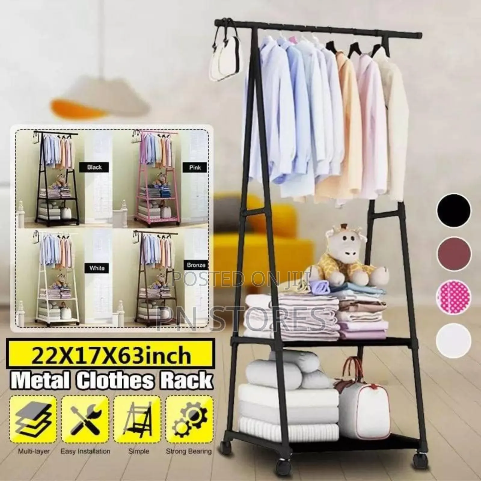 Durable Cloth Rack With Wheels