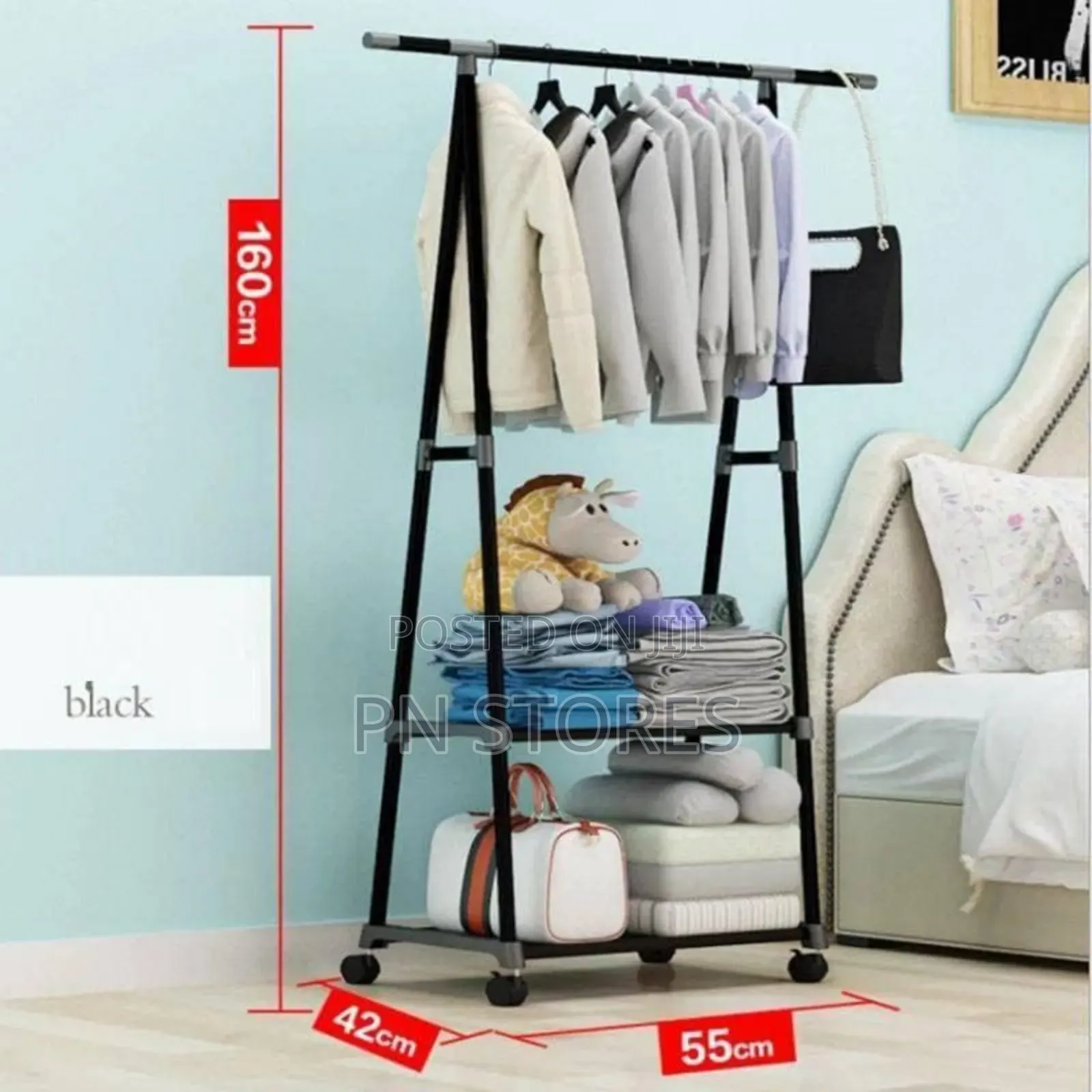 Durable Cloth Rack With Wheels