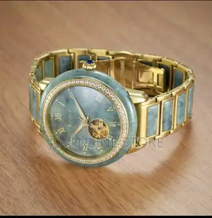 Photo - Gezfeel Luxury Jade Hollow-Out Mechanical Movement Watch.