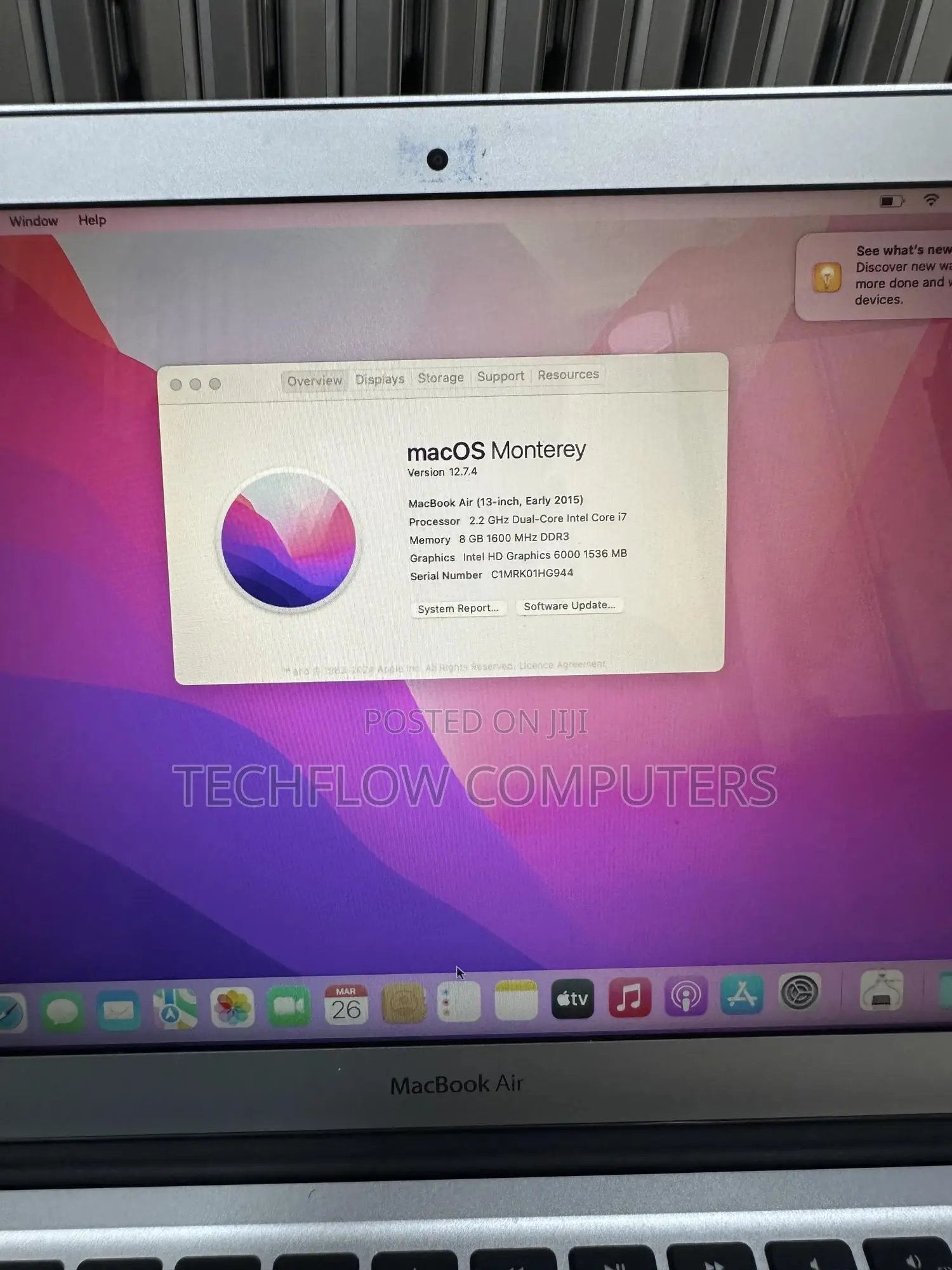 Laptop Apple MacBook Air 2015 8GB Intel Core I7 SSD 256GB