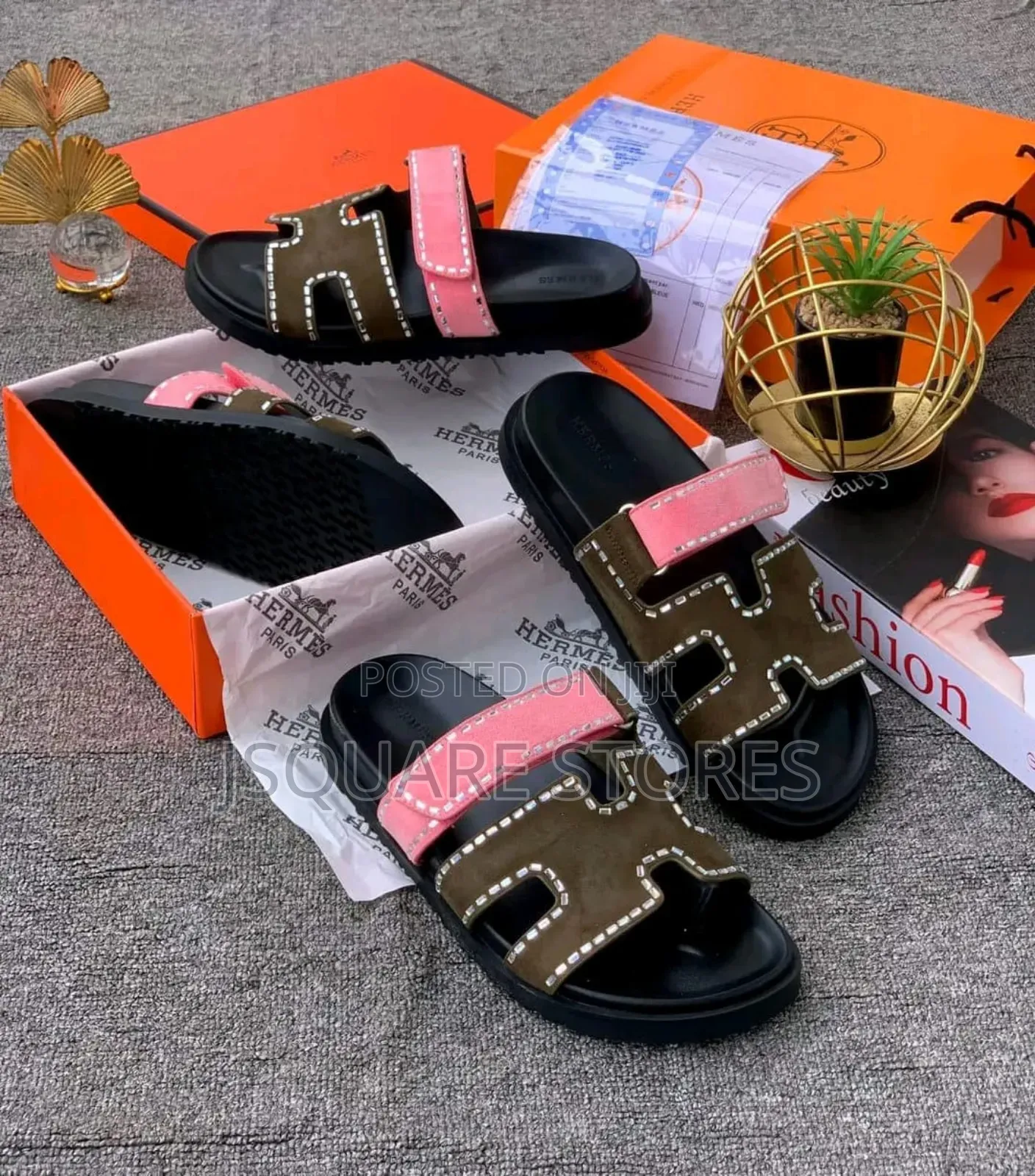 Hermes Stoned Slippers