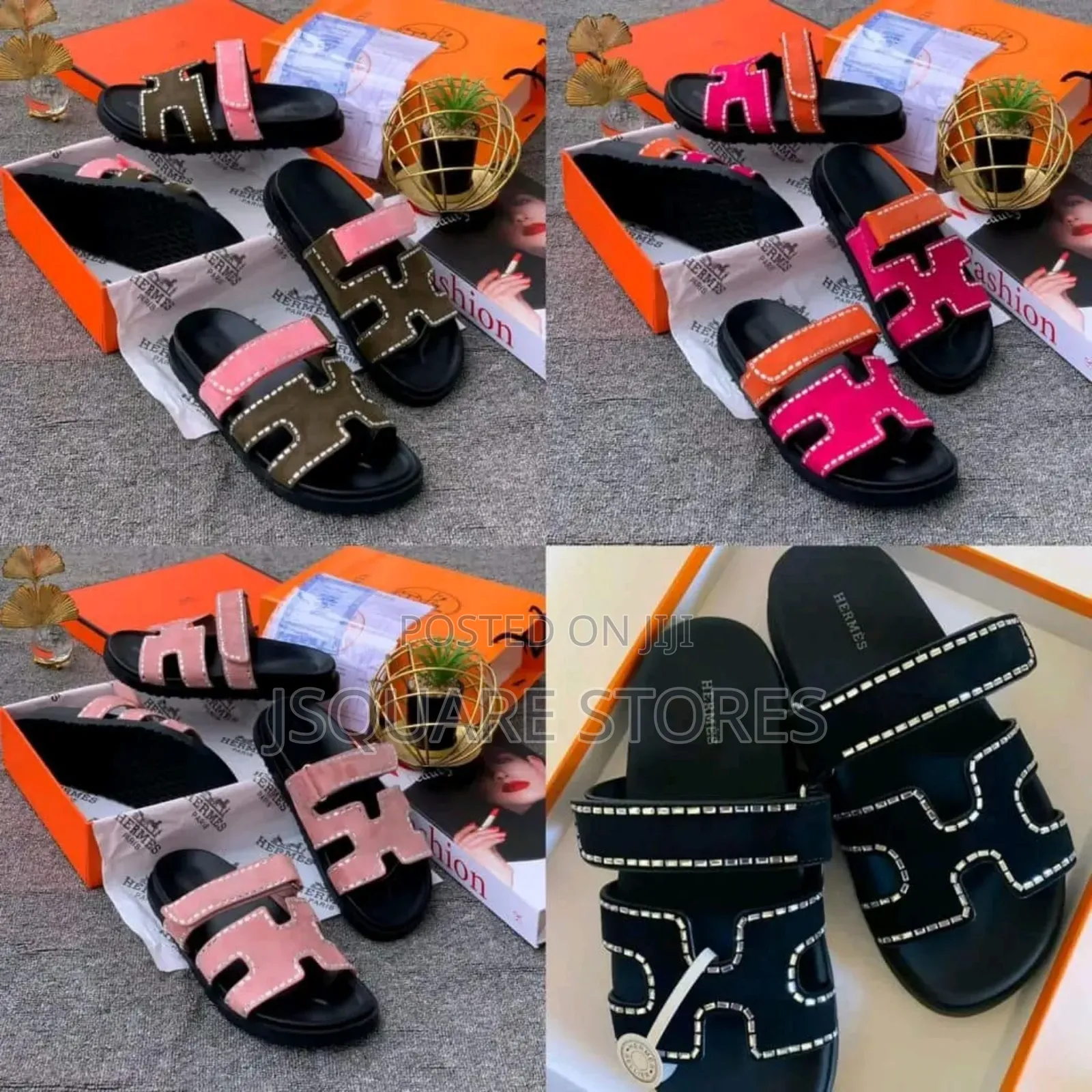 Hermes Stoned Slippers