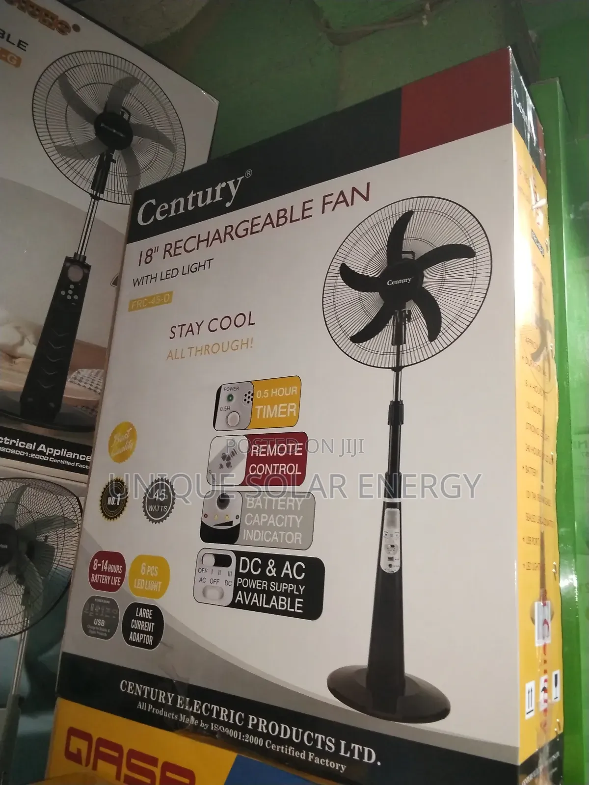 18" Century Rechargeable Fan