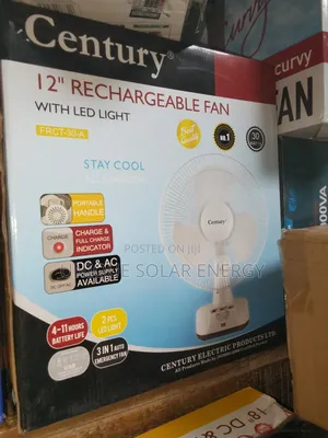 12" Century Rechargeable Table Fan