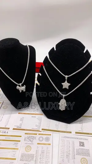 VVS Moissanite Diamond Tennis Neckchain and Pendants Combo 
