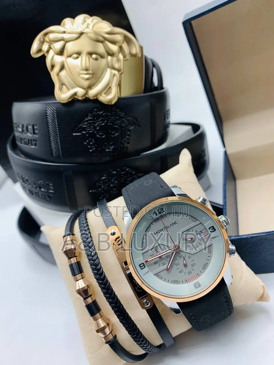 Mont Blanc Watch, Belt and Bracelet Combo