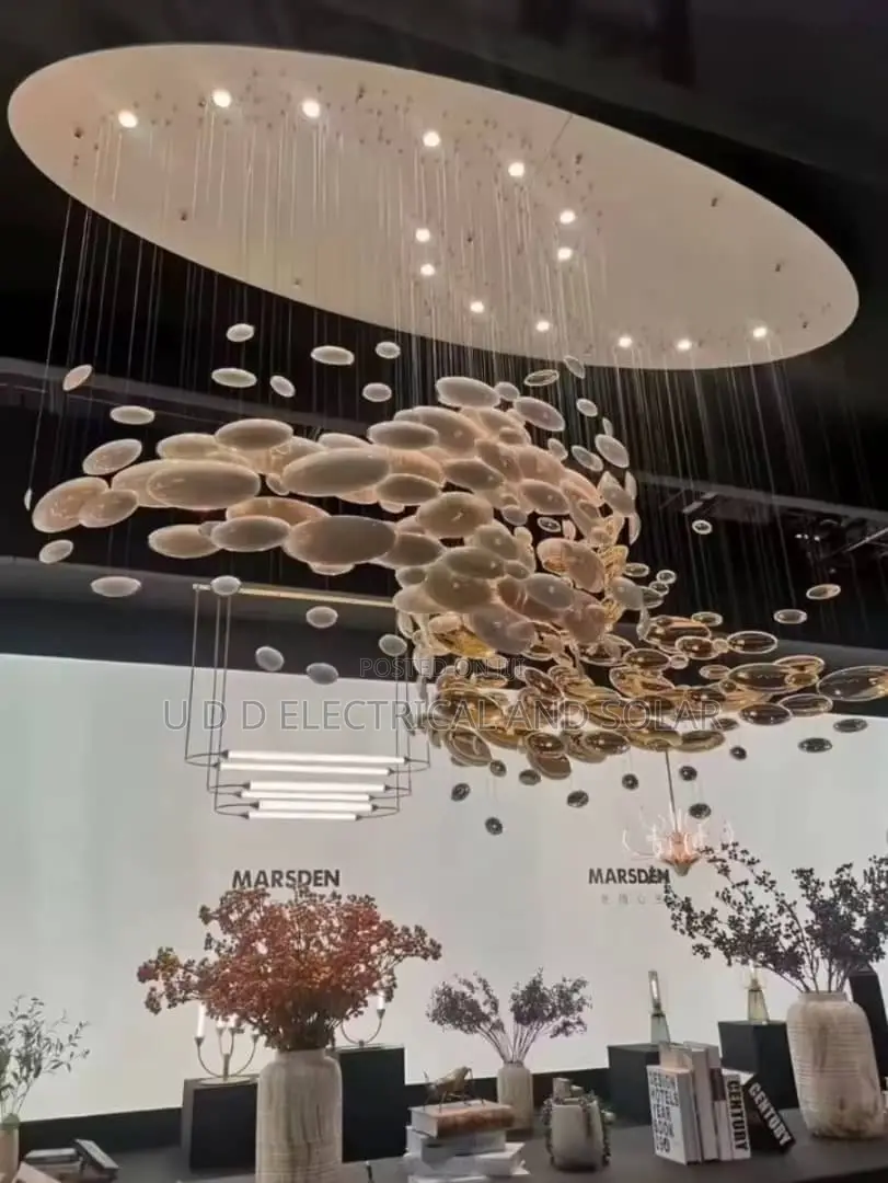 Luxury Dropping Chandeliar 3colors Dubai Lighting 800mm