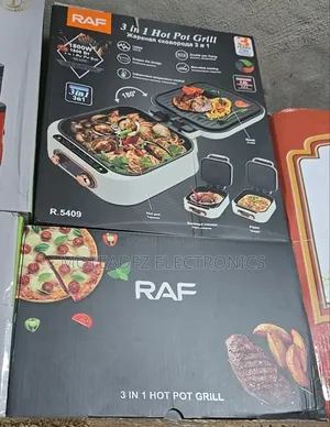Raf 3in1 Multifunctional Electric Non Stick Hot Pot Grill Cooker