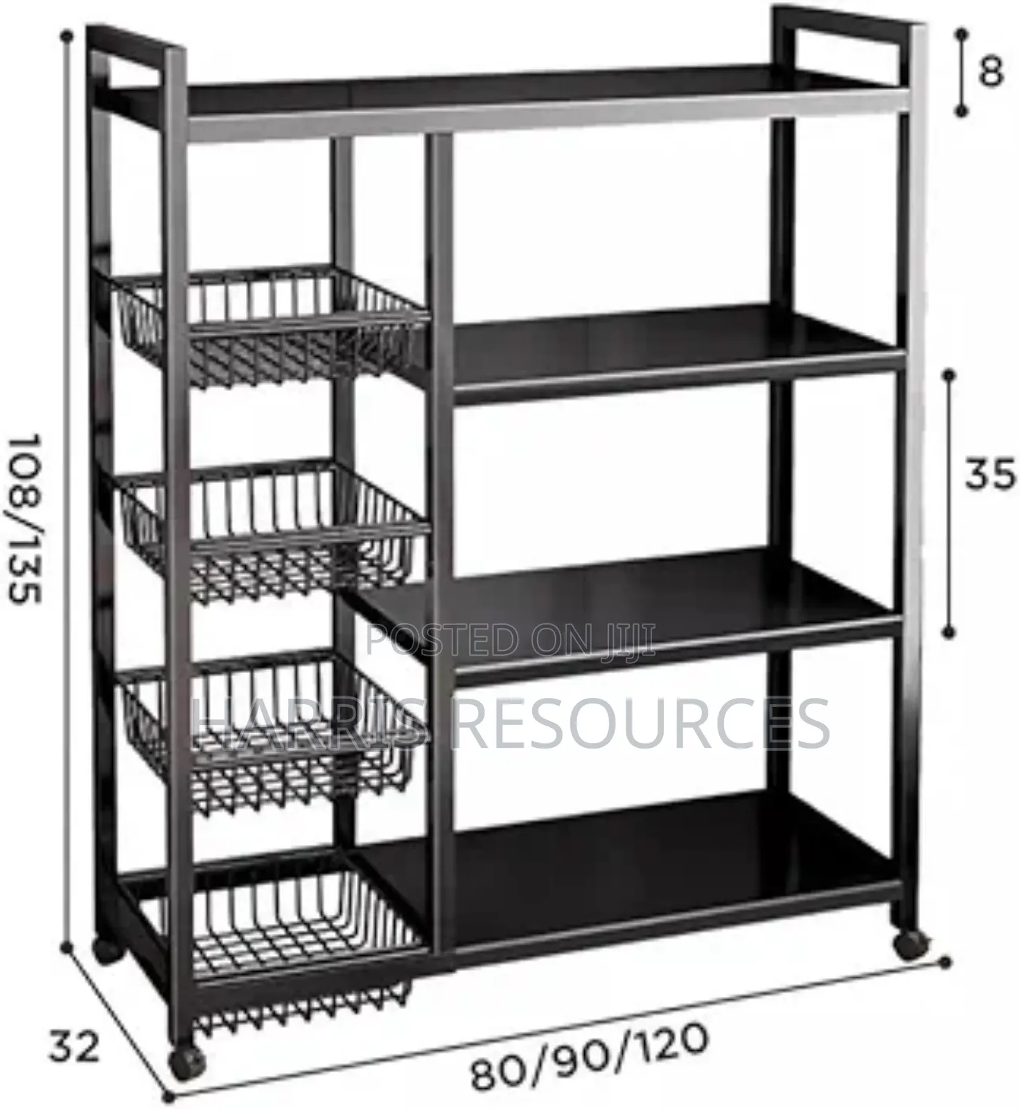 Steel Kitchen Cabinet Organiser With Rollers