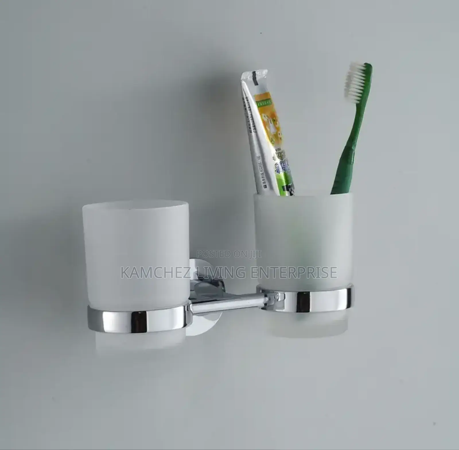 Double Cup Toothpaste Toothbrush Holder