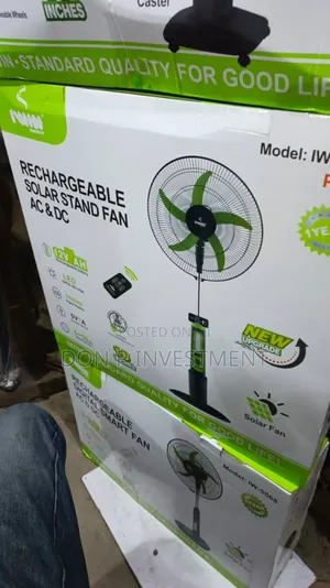 Rechargeable Solar Standing Fan Ac/Dc