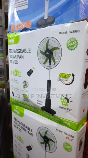 Rechargeable Solar Standing Fan Ac/Dc