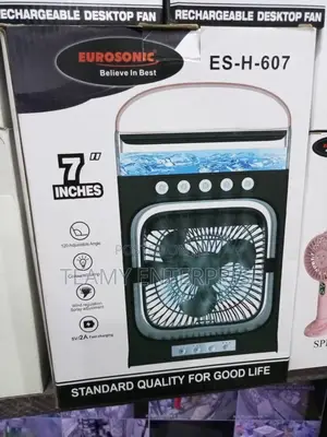 Eurosonic Rechargeable Mist Fan With Colour Lamp 7” Es-H-607