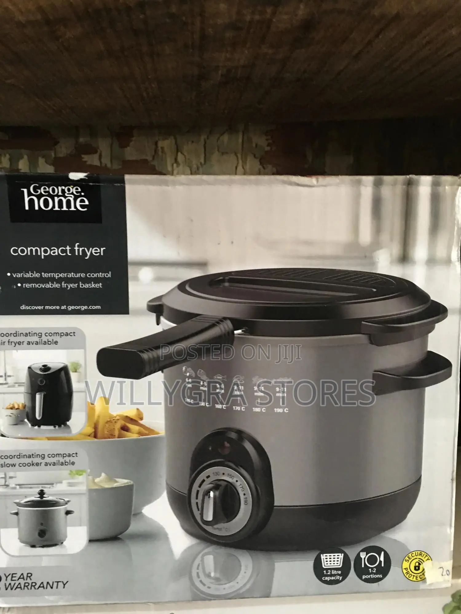George Home Grey Compact Fryer 1.2l
