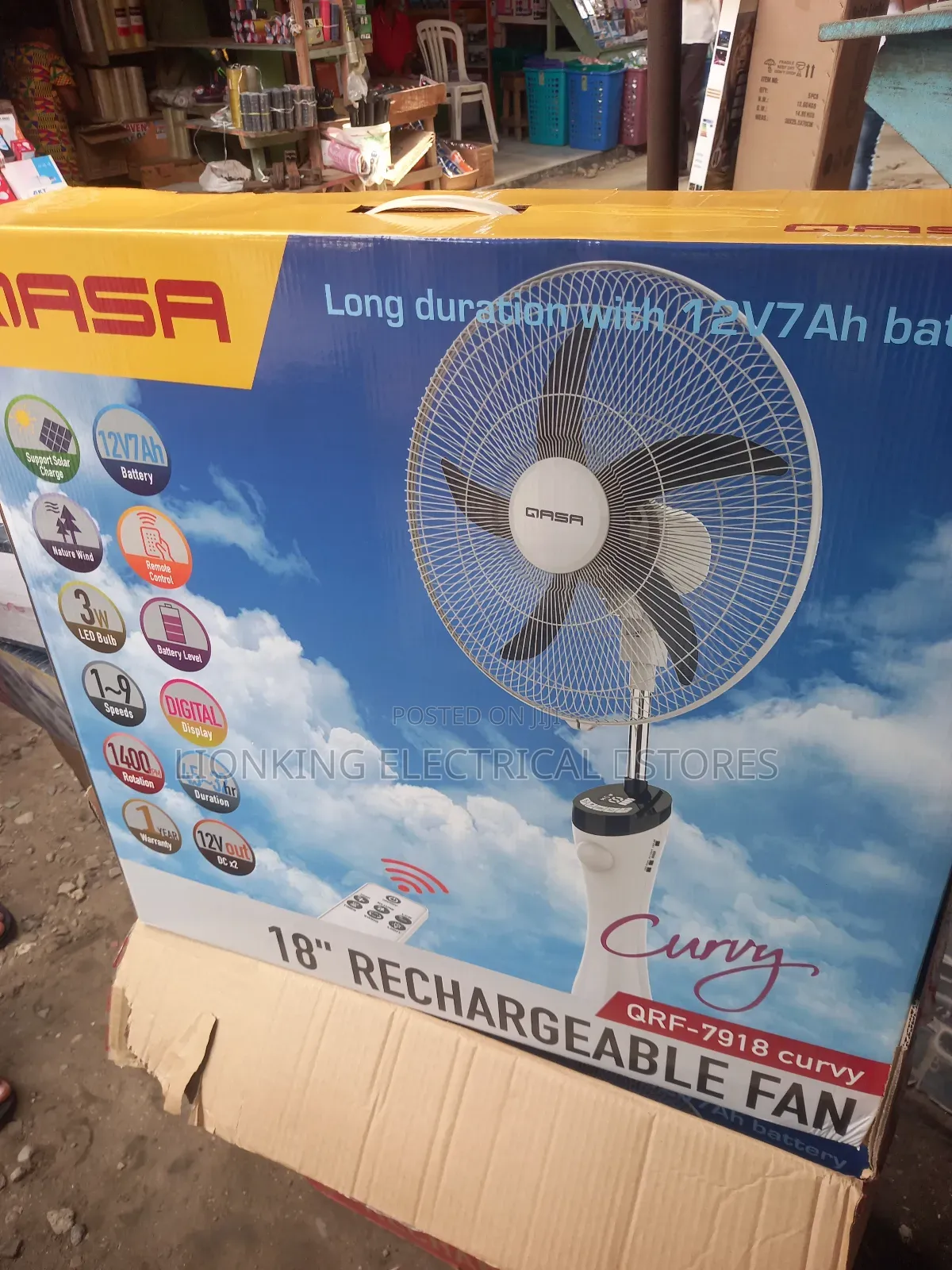 Qasa Rechargeable Fan18"