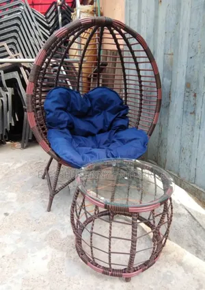 Boss Rattan Chair and Table