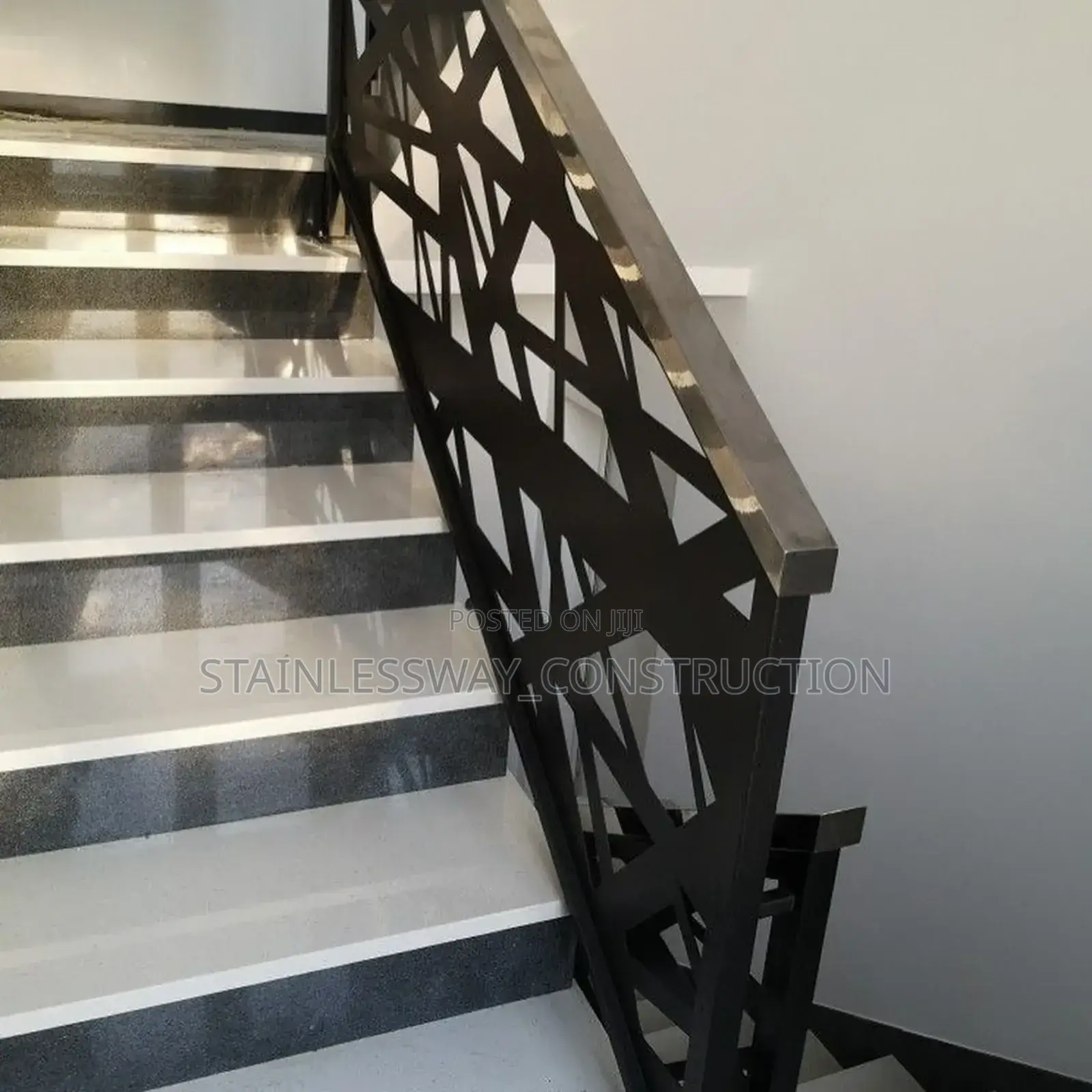 Staircase Laser Handrail With Stainless Top