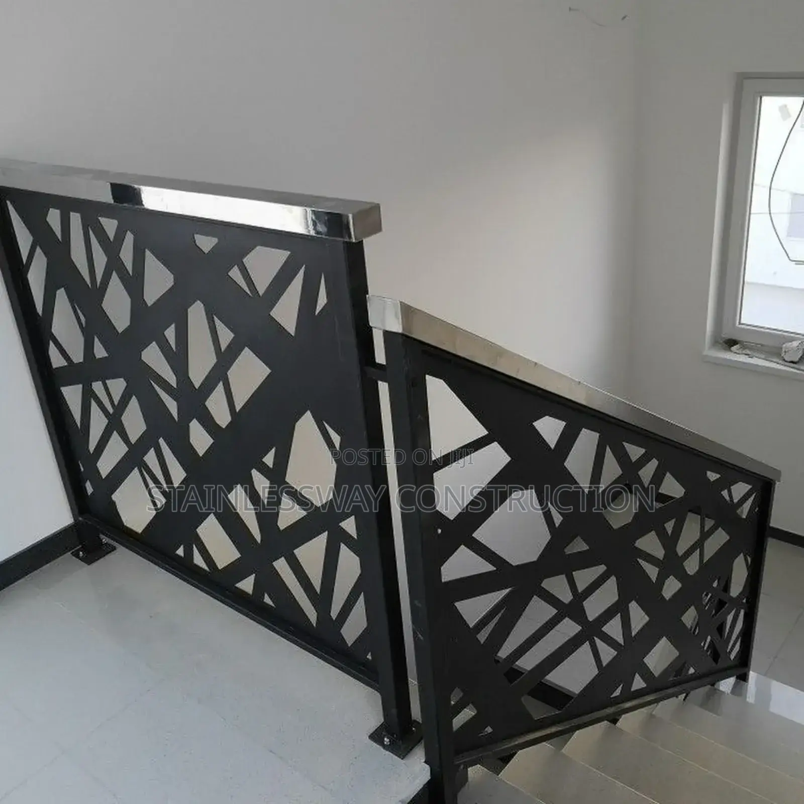 Staircase Laser Handrail With Stainless Top