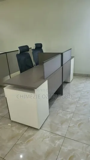 Same Side Two Seater Workstation Table With Attached Drawers