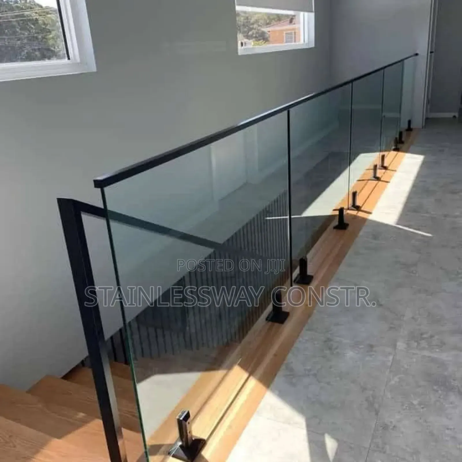 Clear Glass Spigot Base Railing Devon
