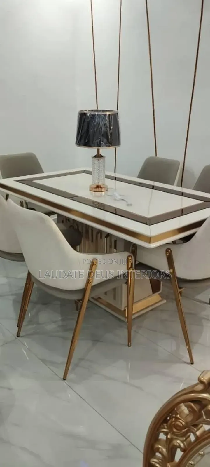 New Imported Classic 6 Sitters Marble Top Dining Set