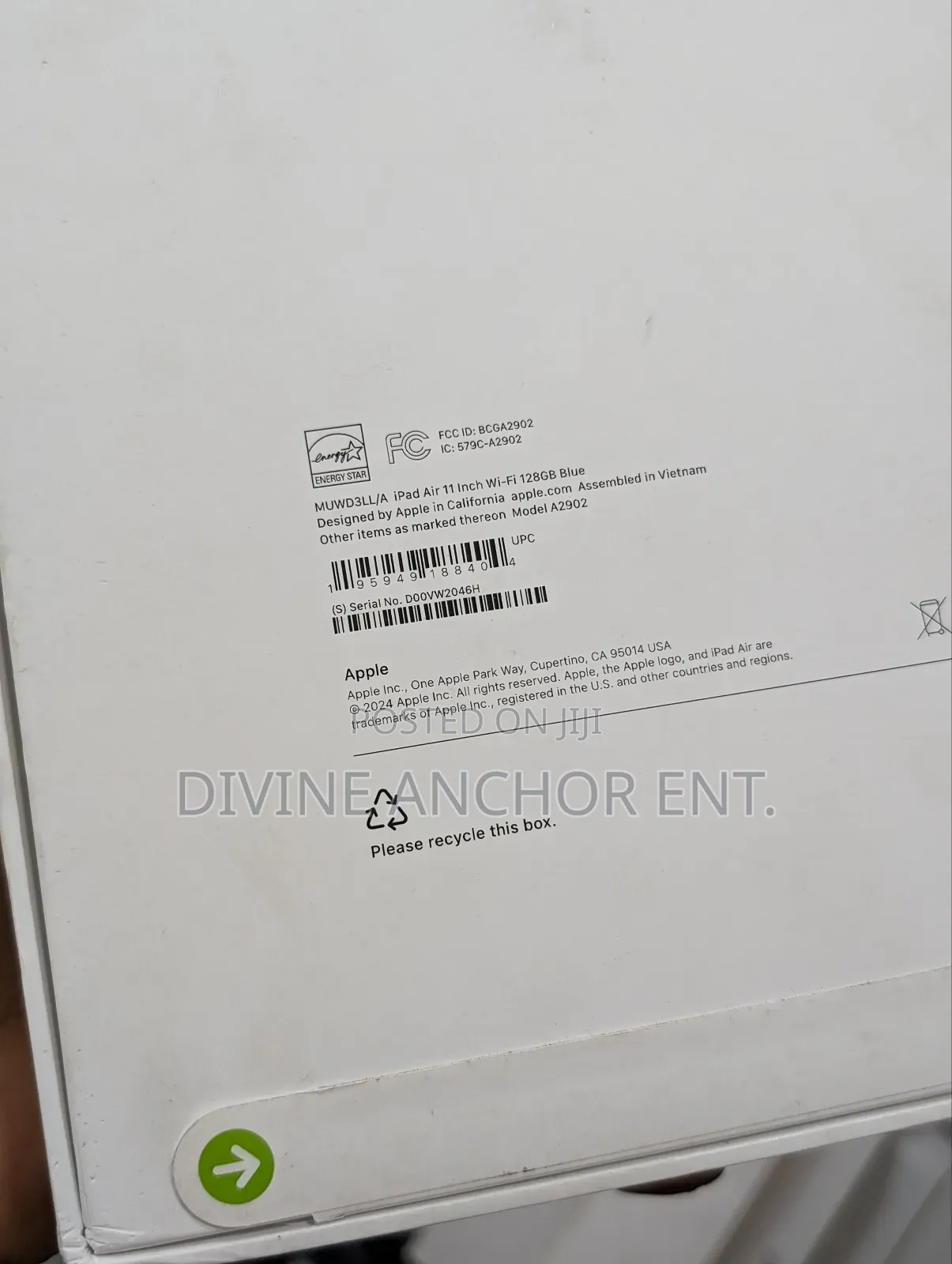 New Apple iPad Air 11 (2024) 128 GB Blue