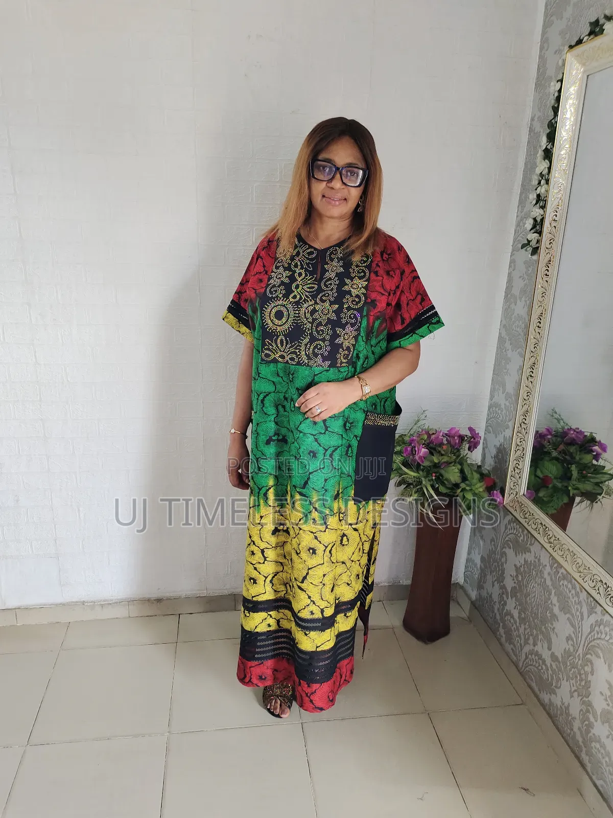 Lovely Stoned Ankara Gown With Pockets