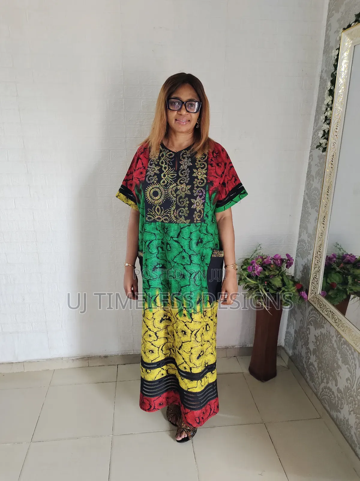 Lovely Stoned Ankara Gown With Pockets