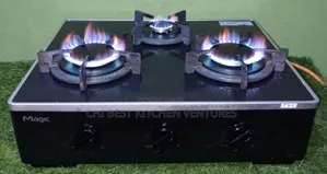 3 Burner Gas Cooker Glass Top