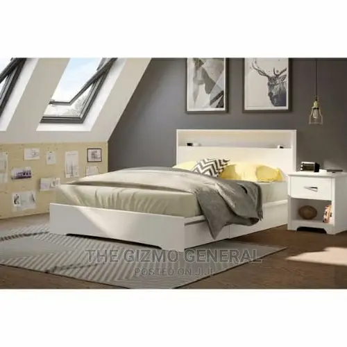 Basic Queen Platform Bed With 2 Drawers - Black
