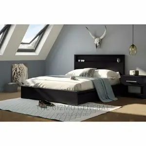 Basic Queen Platform Bed With 2 Drawers - Black