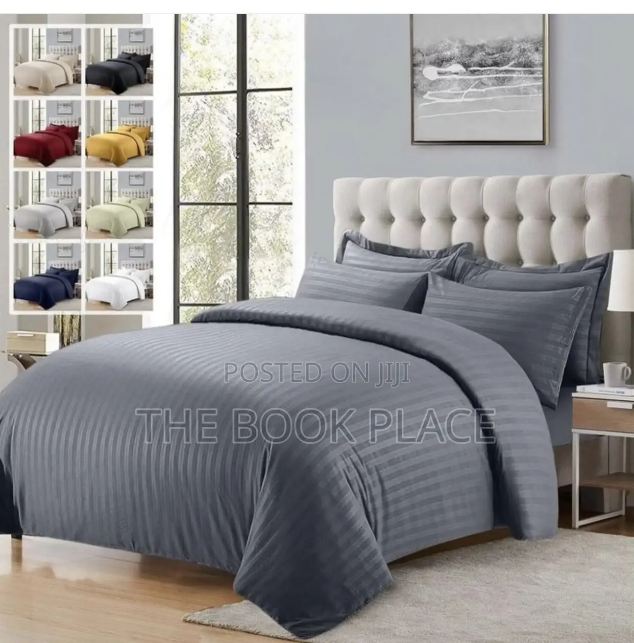 Gray Stripe Bedsheets With Pillow Case