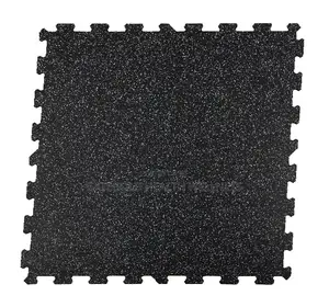 Interlocking Rubber Floor Mat (White Dots) 1m*1m*10mmsj-B09