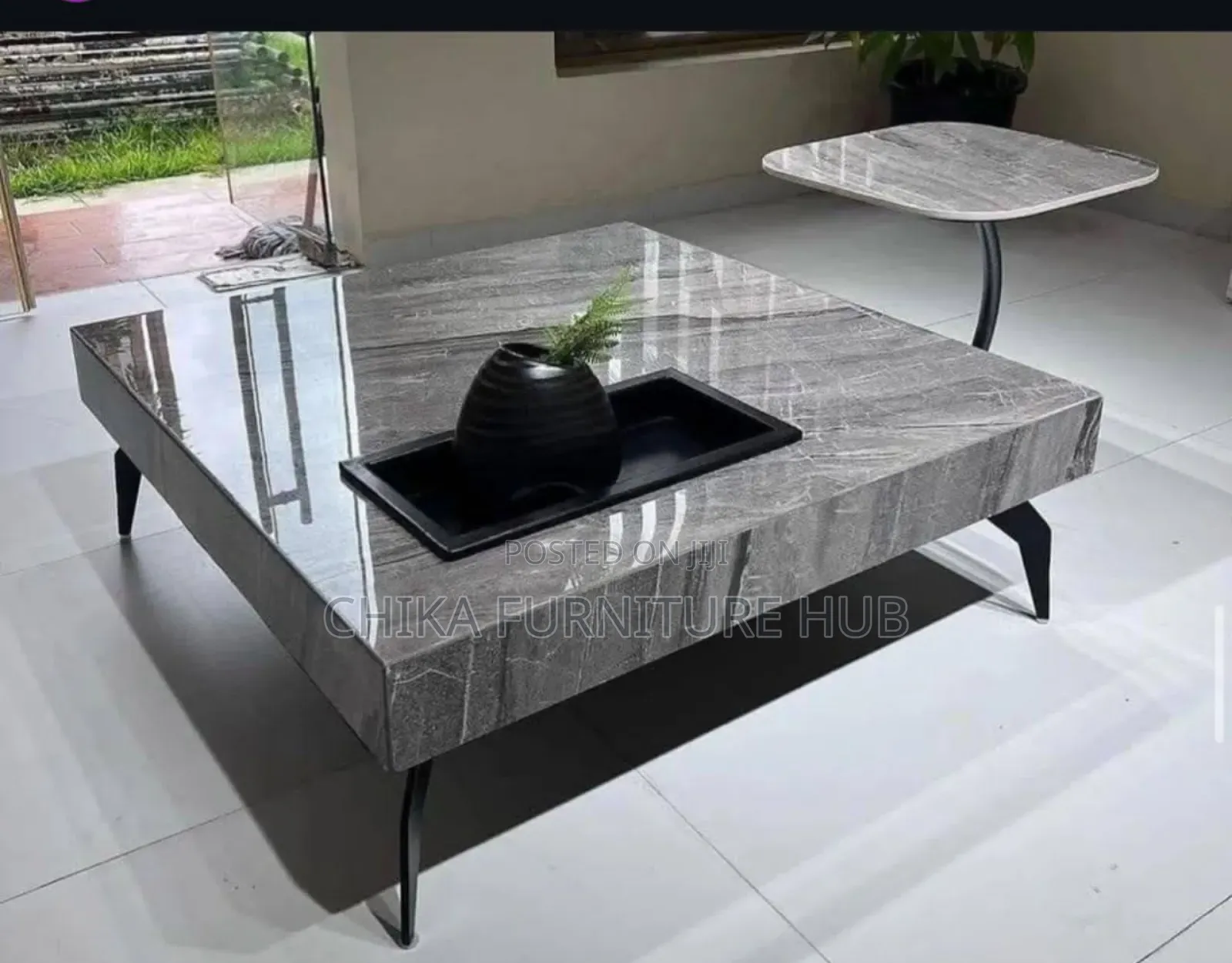 Full Marble Centre Table Nd Stool