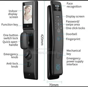 3dface Recognition Indoor Display With Finger Print Doorlock