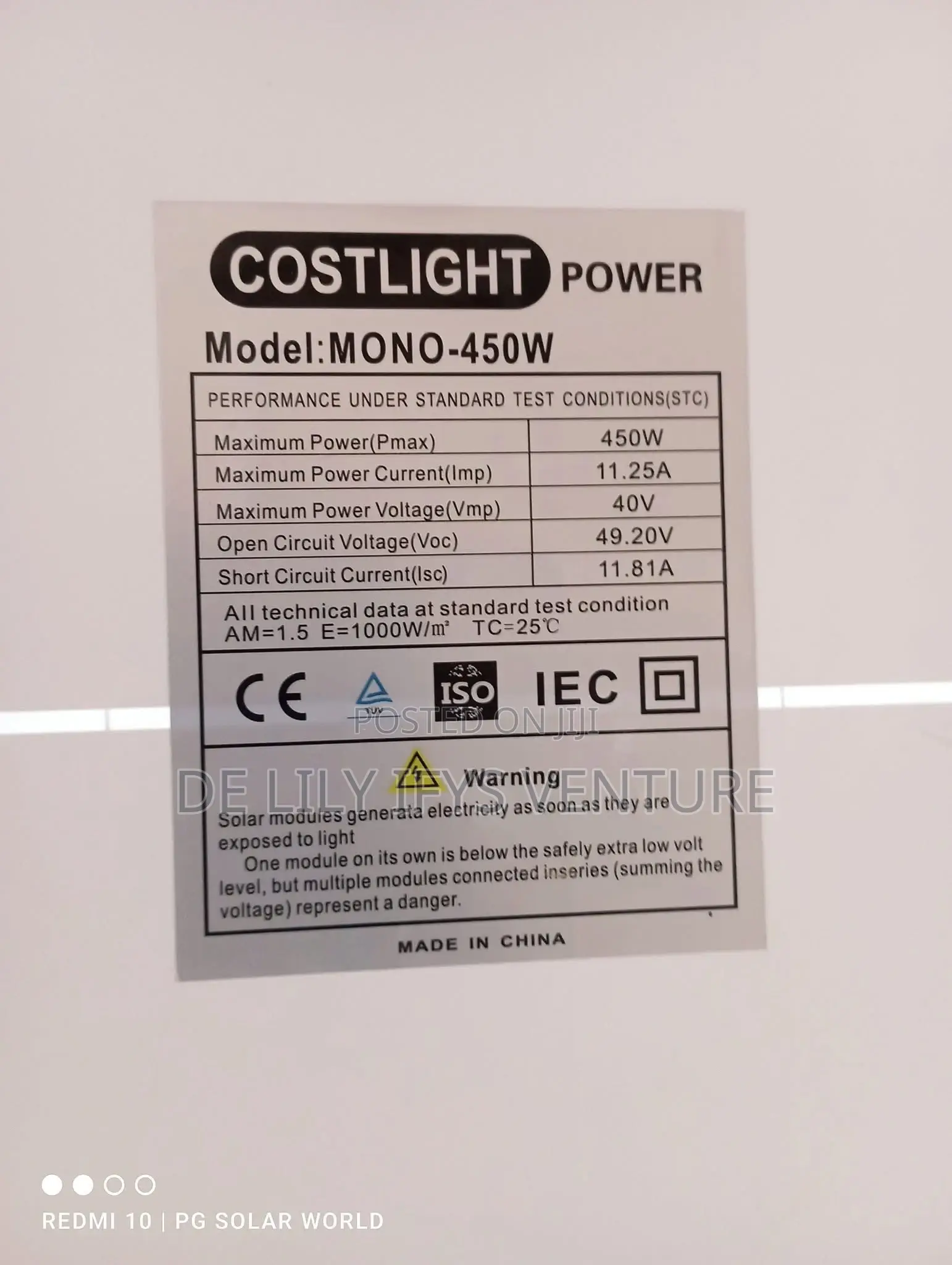 450 Costlight Mono Crystalline Panel