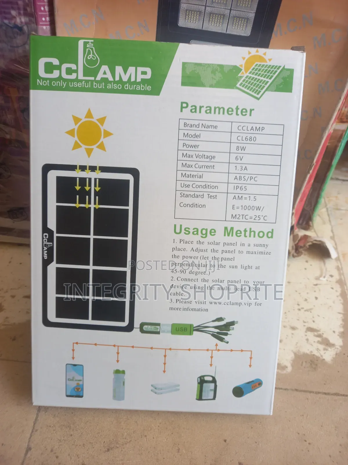 Solar Panel Charge Any Mobile Phone 8w